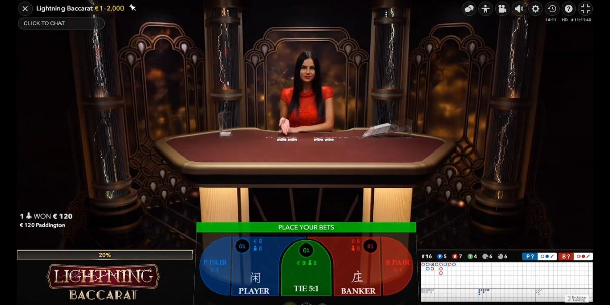 Lightning Baccarat - Gameplay 1 - luckycola123