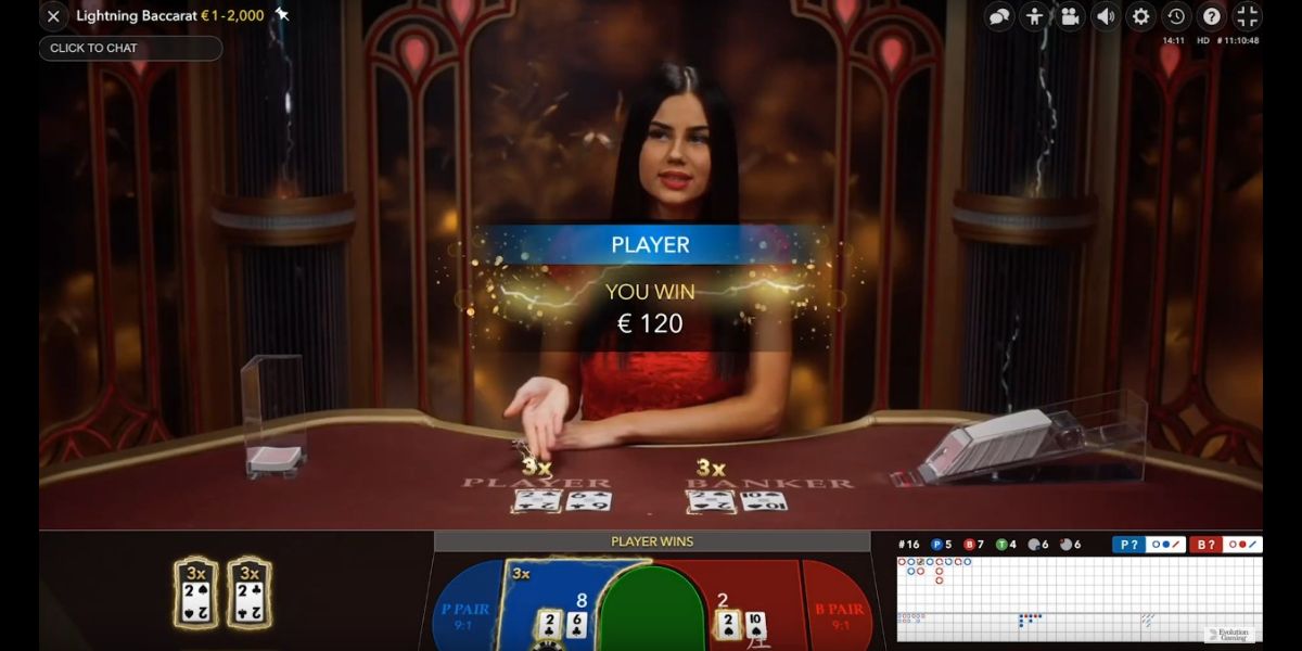 Lightning Baccarat - Gameplay 3 - luckycola123